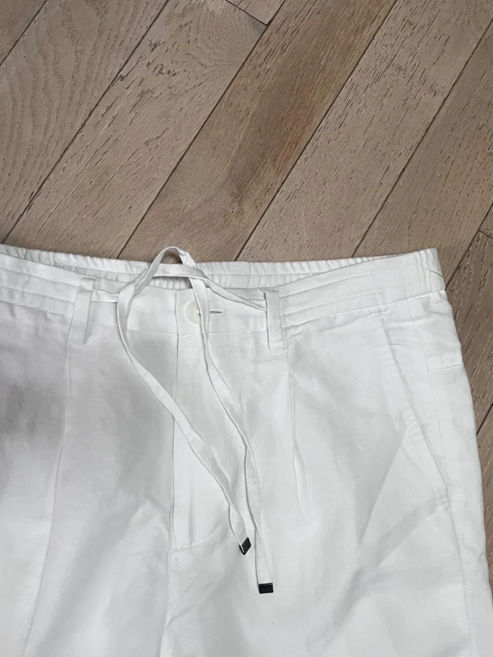 J Crew Murano Lucas Fit Pants Mens 39x30 White  Baird McNutt Irish Linen Blend